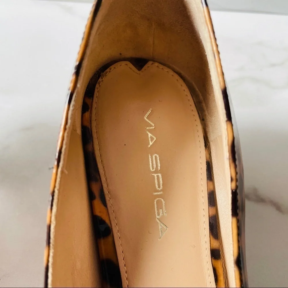 Via Spiga Animal Print Kitten Heels- 8